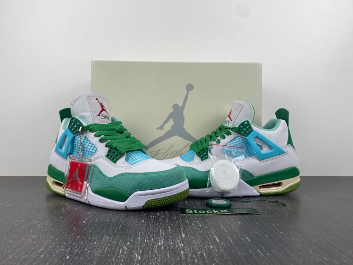 Air Jordan 4 PE White-green AJ4-KNCW