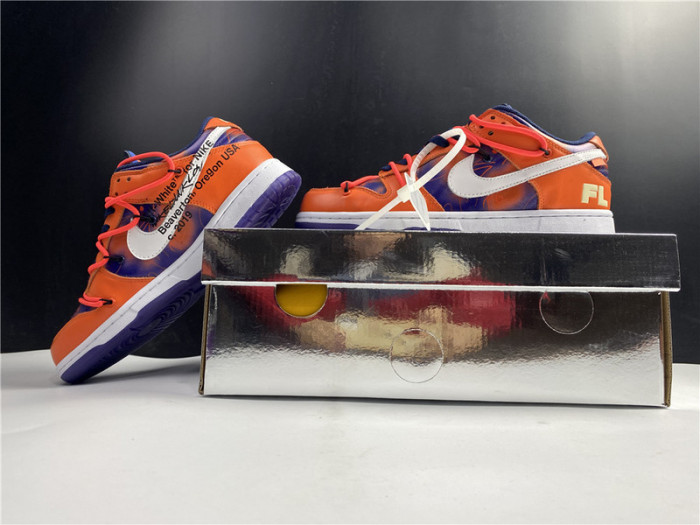 OF x Nike SB Dunk Low Orange Perple White CT0856-801