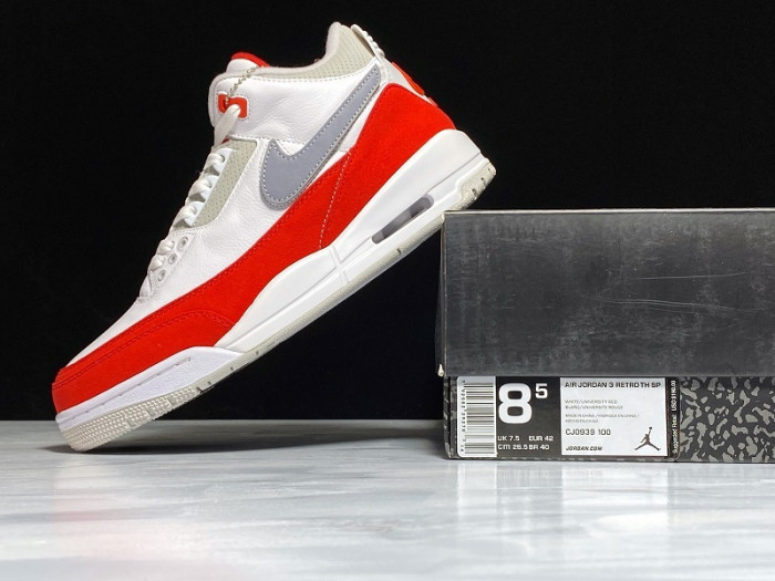 AIR JORDAN 3 RETRO TINKER WHITE UNIVERSITY RED CJ0939-100